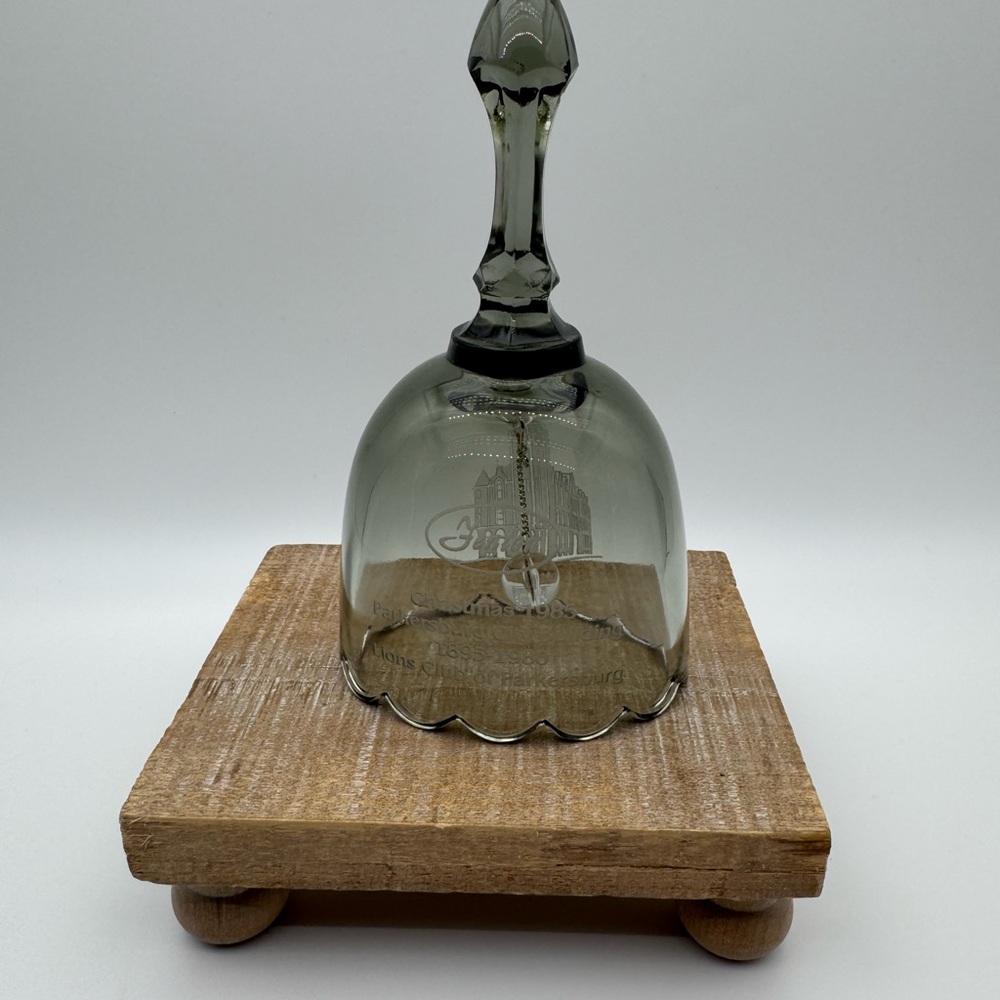 Fenton Elegant‎ Gray Glass Bell with Inscription